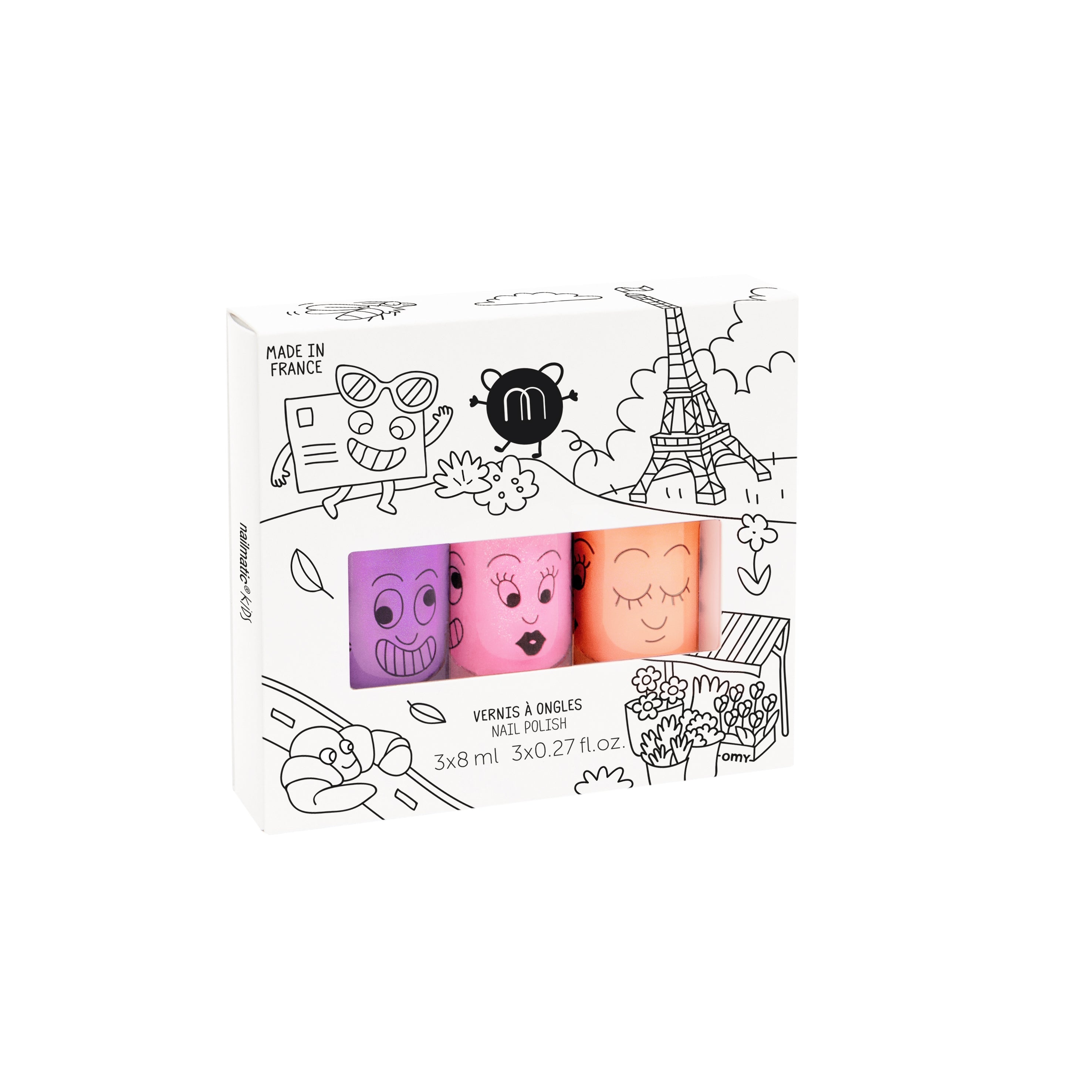 NEW Nailmatic Kids Nail Polish Set of 3- Neon Paris