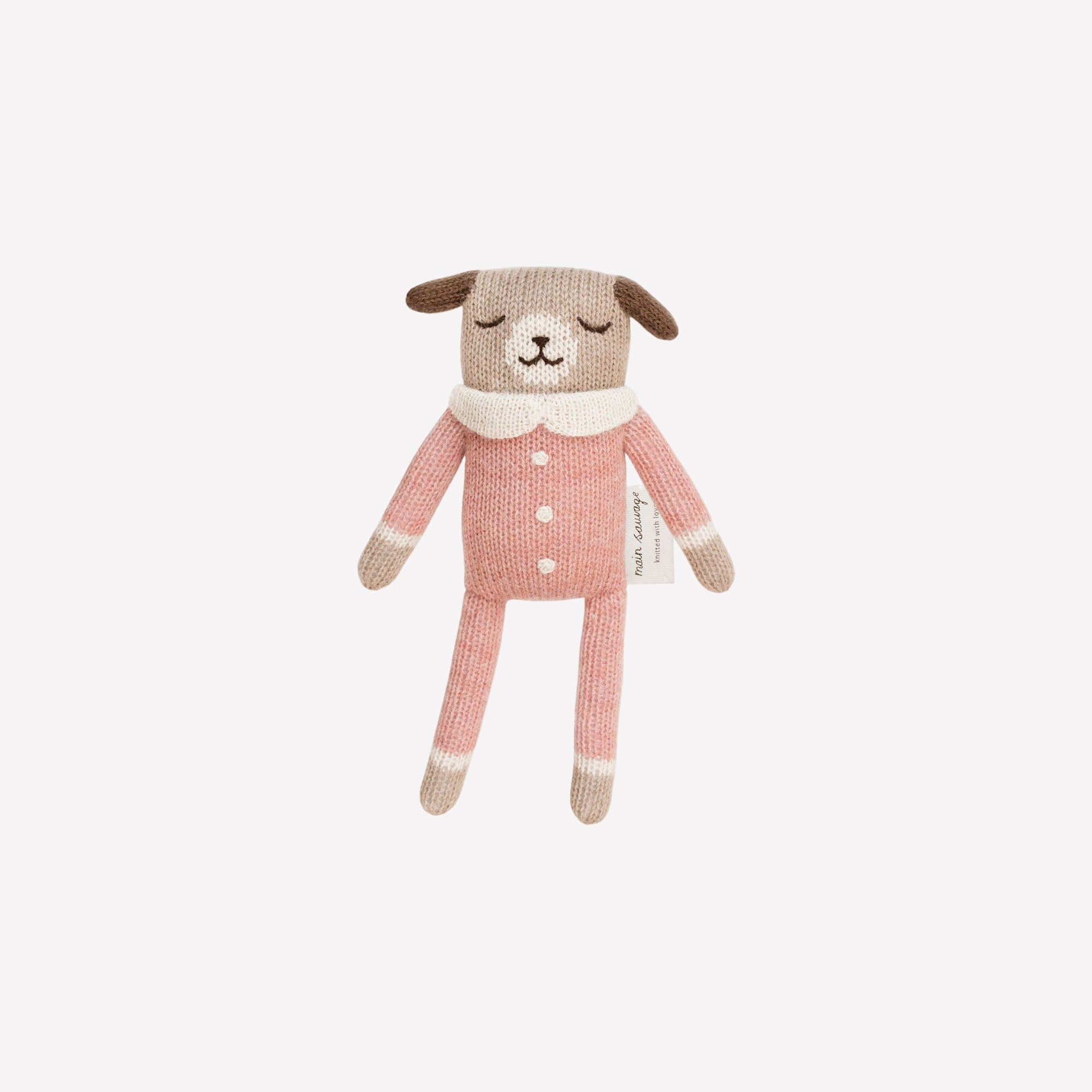 NEW Puppy Knit Doll Toy- Rose Jumpsuit