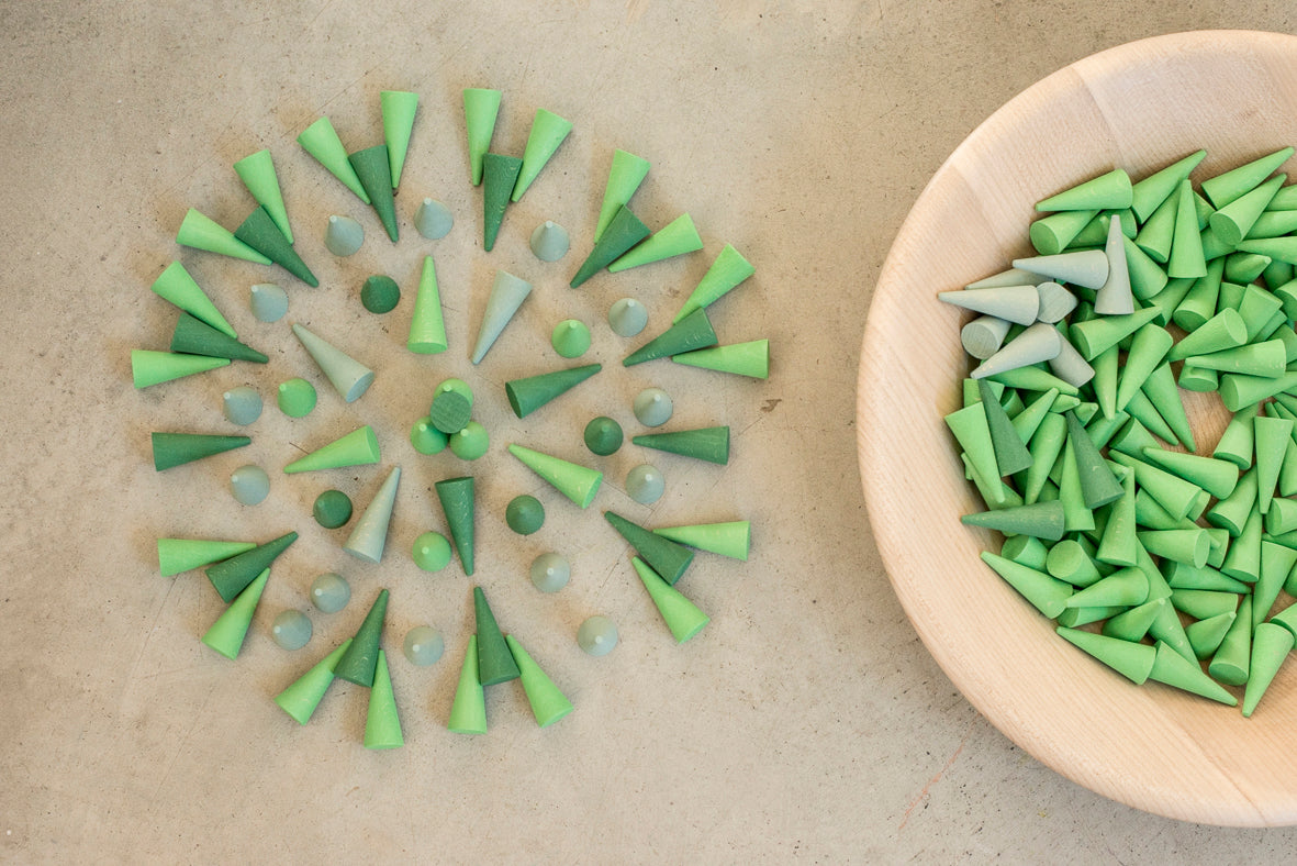 Mandala Small Green Cones Set