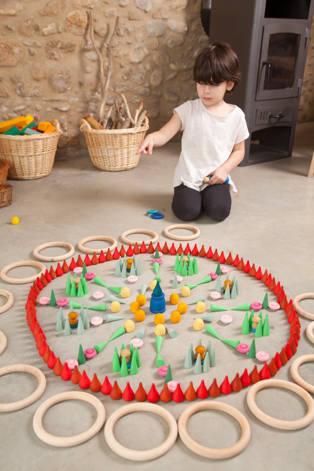 Mandala Small Green Cones Set