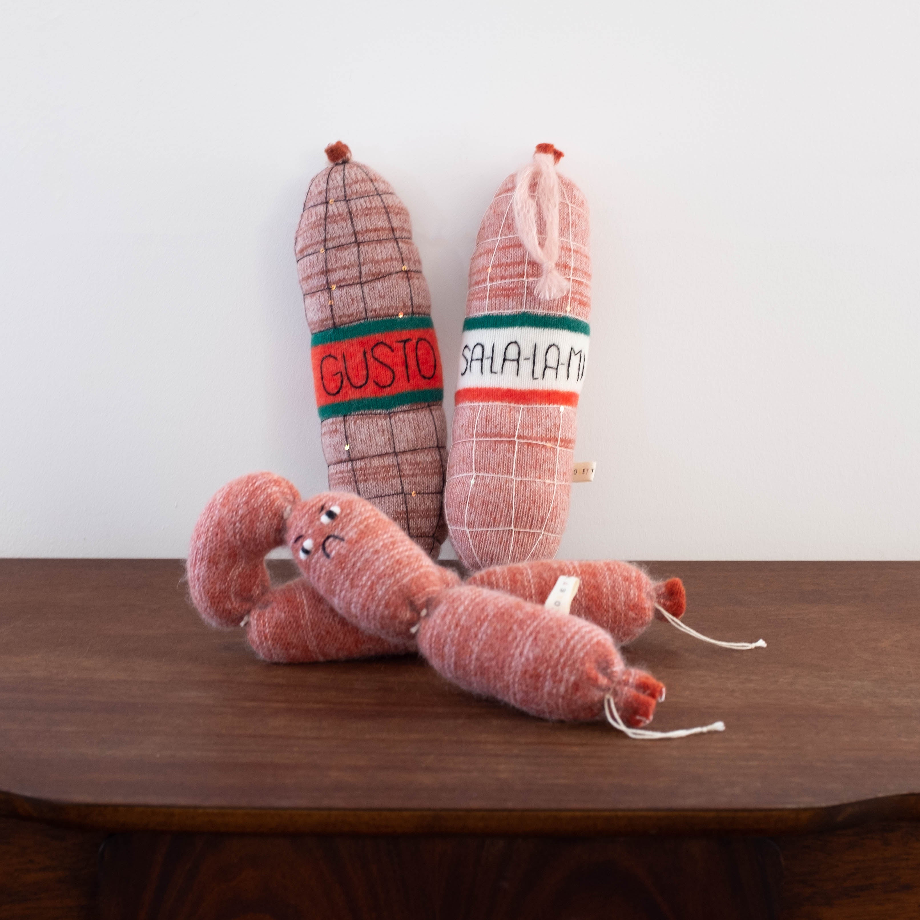 NEW Charcuterie "Sad Sausage"  Plush Lambswool and Mohair Doll