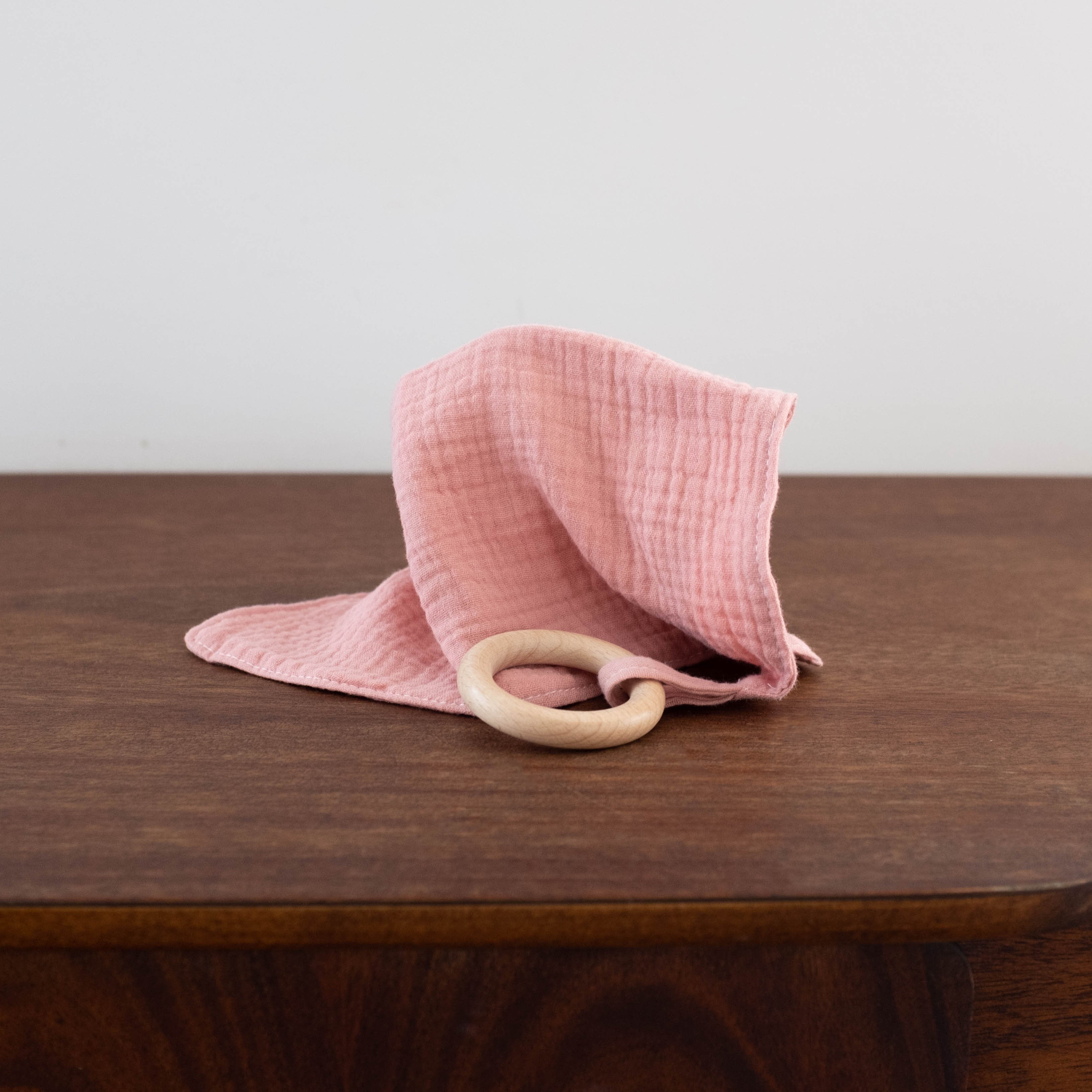 Muslin Blankie Teething Ring- Various Colors Available