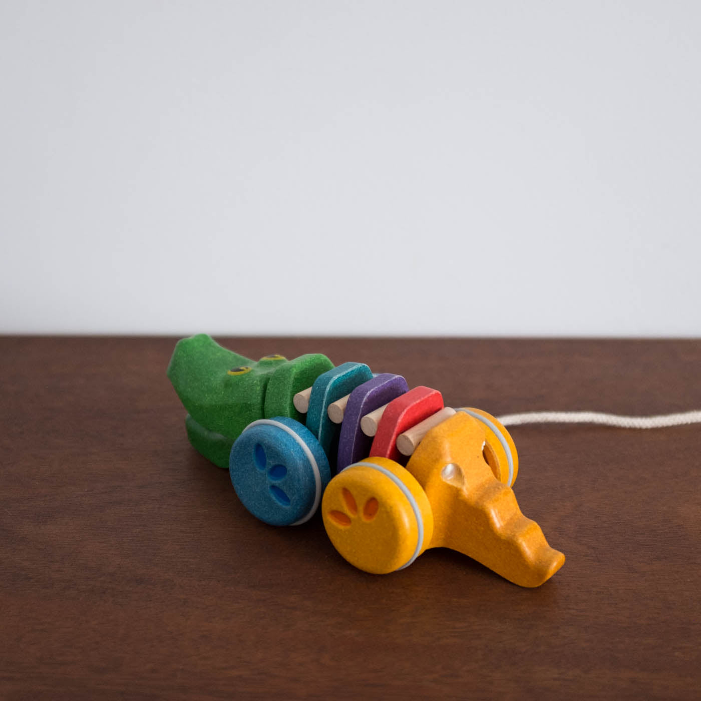 Wooden Dancing Rainbow Alligator Pull Toy